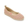 Beige Voyage Round Toe Flower