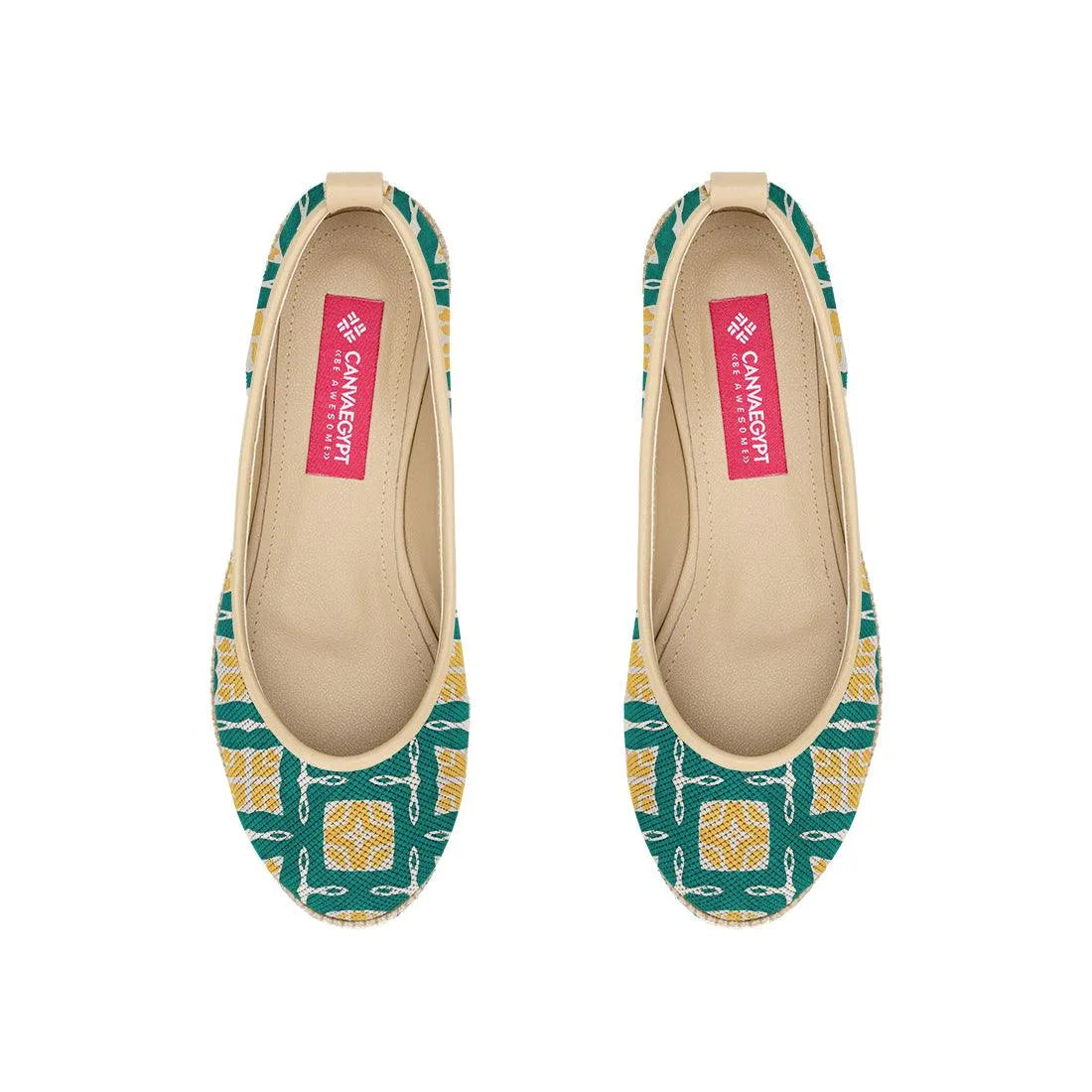 Beige Voyage Round Toe Greeny - CANVAEGYPT