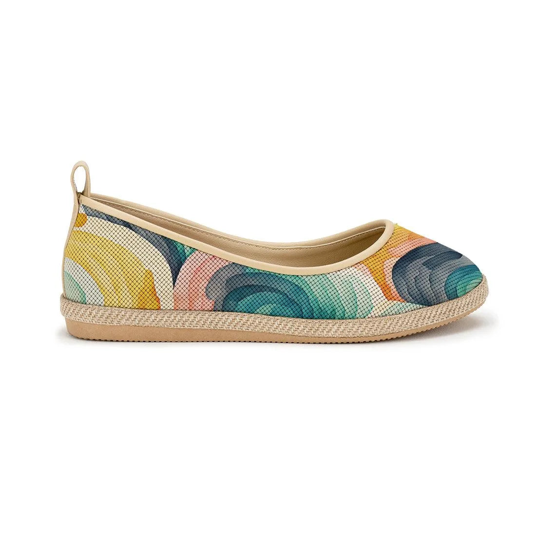 Beige Voyage Round Toe Scribbles - CANVAEGYPT