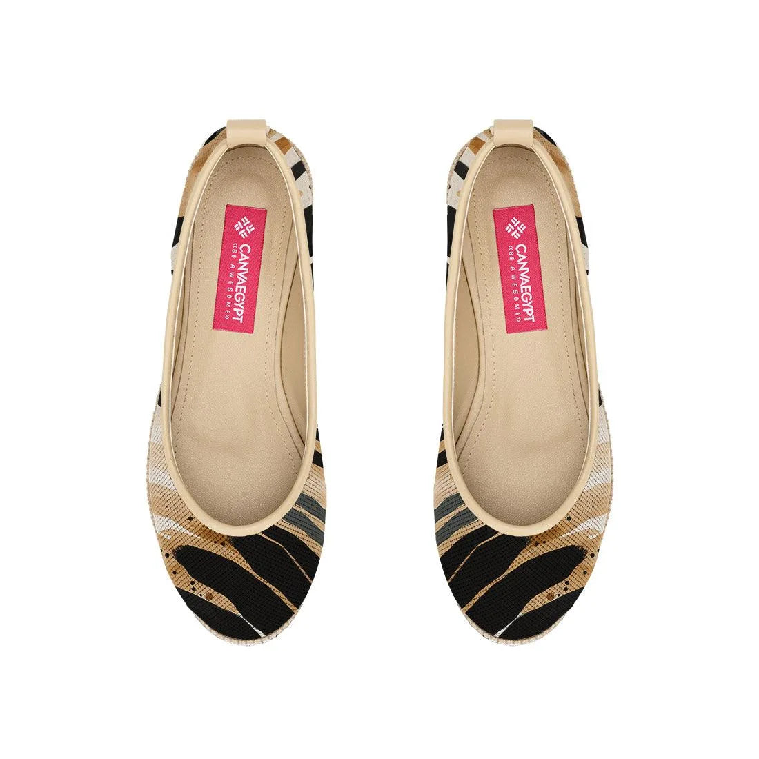 Beige Voyage Round Toe Short Leaf - CANVAEGYPT