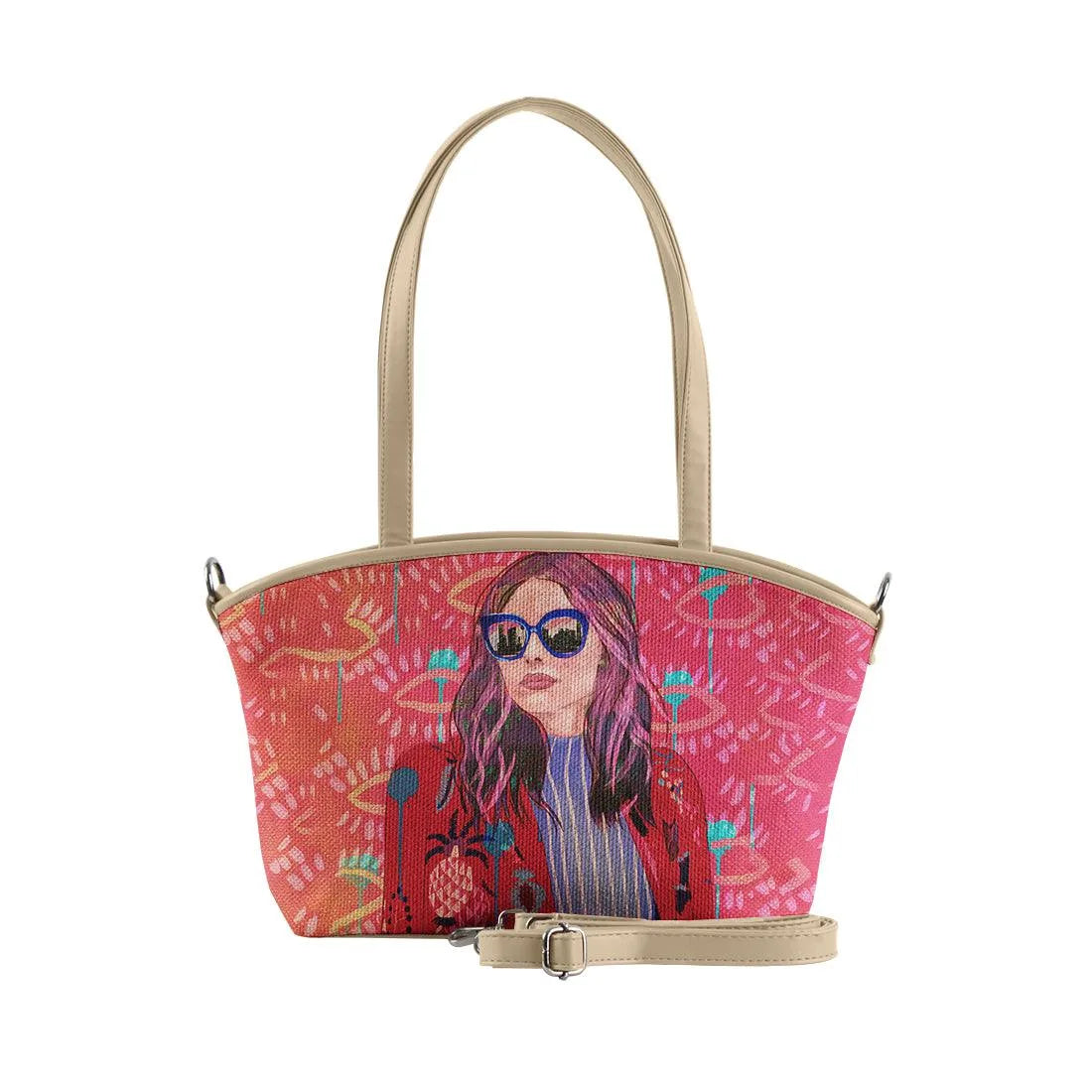 Beige Wide Tote Bag City girl - CANVAEGYPT