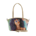 Beige Wide Tote Bag Flamingo Queen