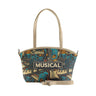 Beige Wide Tote Bag Musical