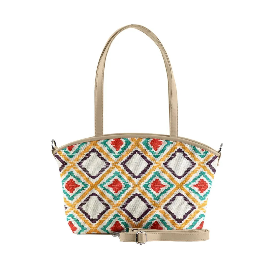 Beige Wide Tote Bag Pixely - CANVAEGYPT