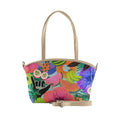 Beige Wide Tote Bag Summer Pattern