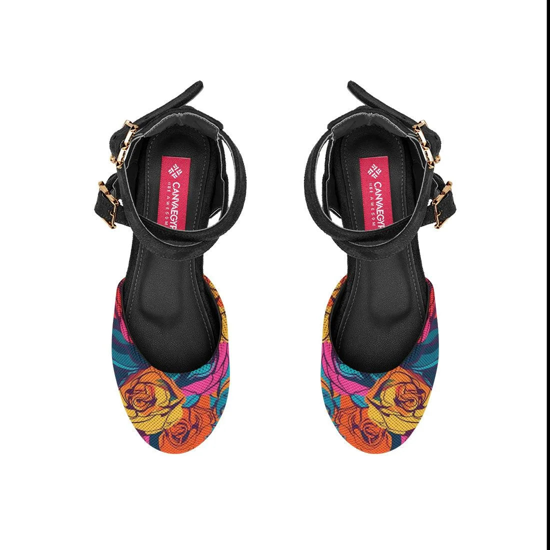 Black Chunky Sandal Blossom - CANVAEGYPT