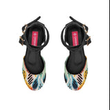 Black Chunky Sandal Drawen Leaf - CANVAEGYPT