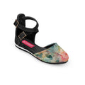 Black Chunky Sandal Flower