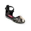 Black Chunky Sandal Short Leaf