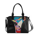 Black Ladies Handbag Modern Floral