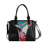 Black Ladies Handbag Modern Floral - CANVAEGYPT