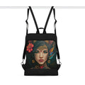 Black Laptop Backpack Indian Lady
