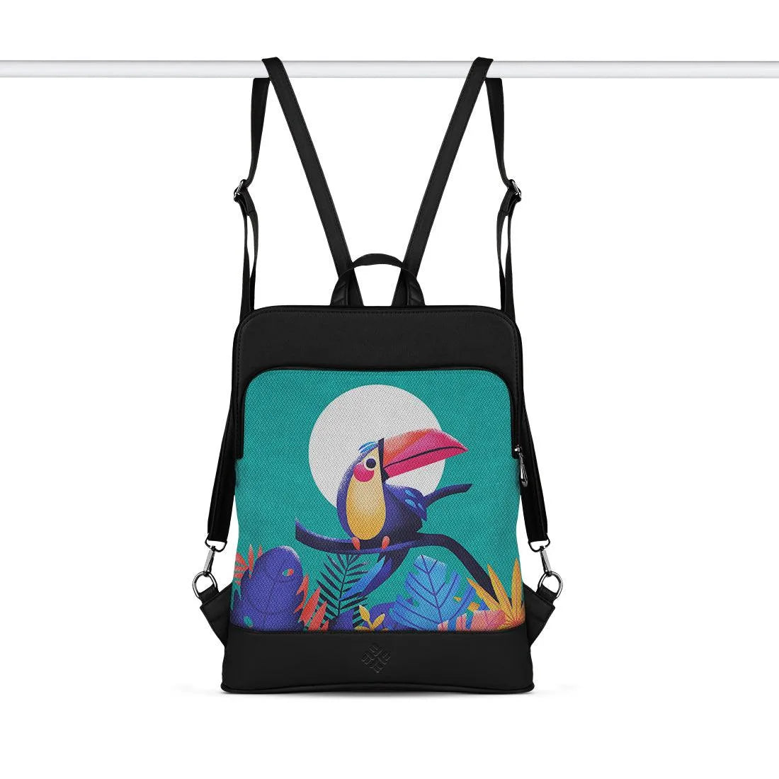 Black Laptop Backpack Tropical Bird - CANVAEGYPT