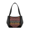 Black Leather Tote Bag African Triangles