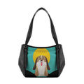 Black Leather Tote Bag Doggo