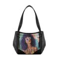 Black Leather Tote Bag Flamingo Queen