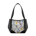 Black Leather Tote Bag Floary