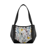 Black Leather Tote Bag Floary - CANVAEGYPT