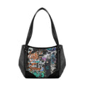 Black Leather Tote Bag Full Wall