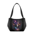Black Leather Tote Bag Infinity Universe