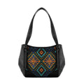 Black Leather Tote Bag Pixal Art