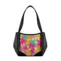 Black Leather Tote Bag Summer Palm