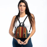 Black Mini Backpack African layout - CANVAEGYPT