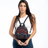 Black Mini Backpack African Pattern