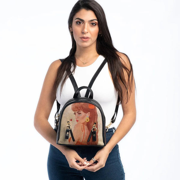 Black Mini Backpack Brunette Beauty - CANVAEGYPT