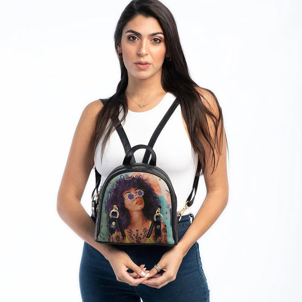 Black Mini Backpack Flamingo Queen - CANVAEGYPT