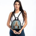 Black Mini Backpack Flowery Girl