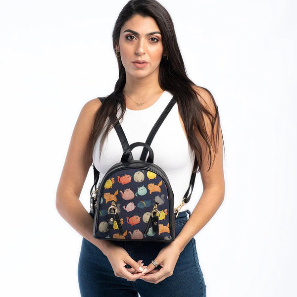 Black Mini Backpack Funny Pets - CANVAEGYPT
