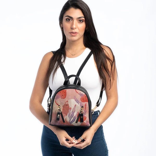 Black Mini Backpack Girl Art - CANVAEGYPT