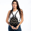 Black Mini Backpack Grey Arrows