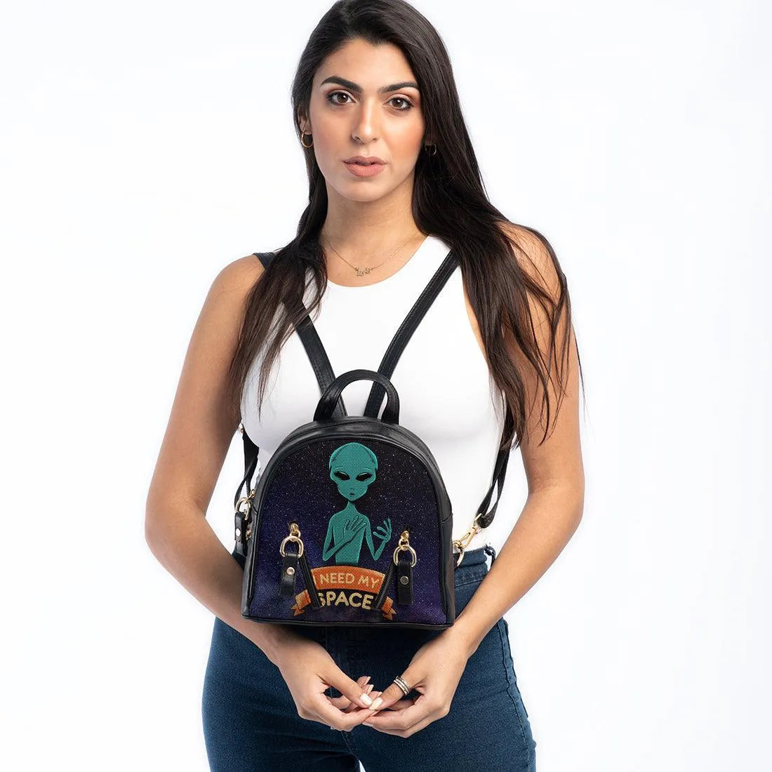 Black Mini Backpack I need My space - CANVAEGYPT