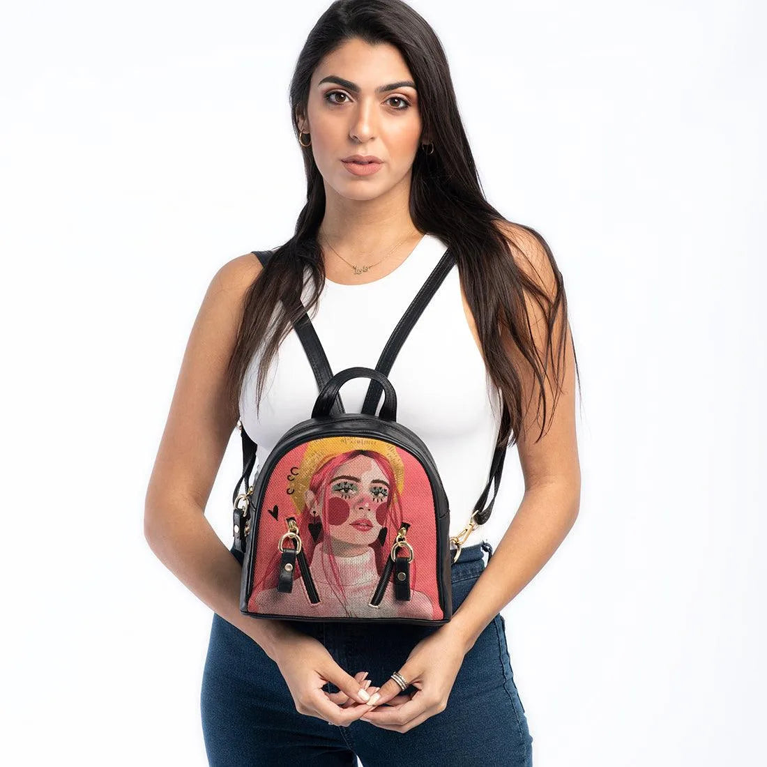 Black Mini Backpack Lemon beret girl - CANVAEGYPT