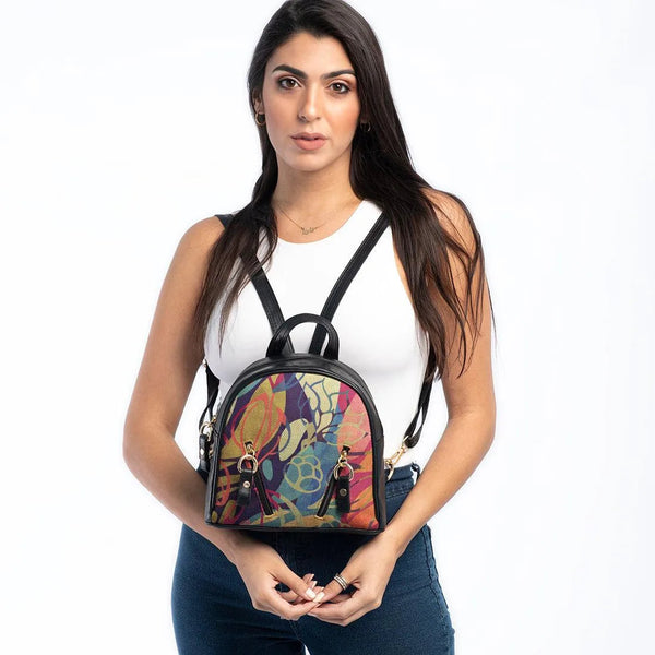 Black Mini Backpack Sea Herbs - CANVAEGYPT