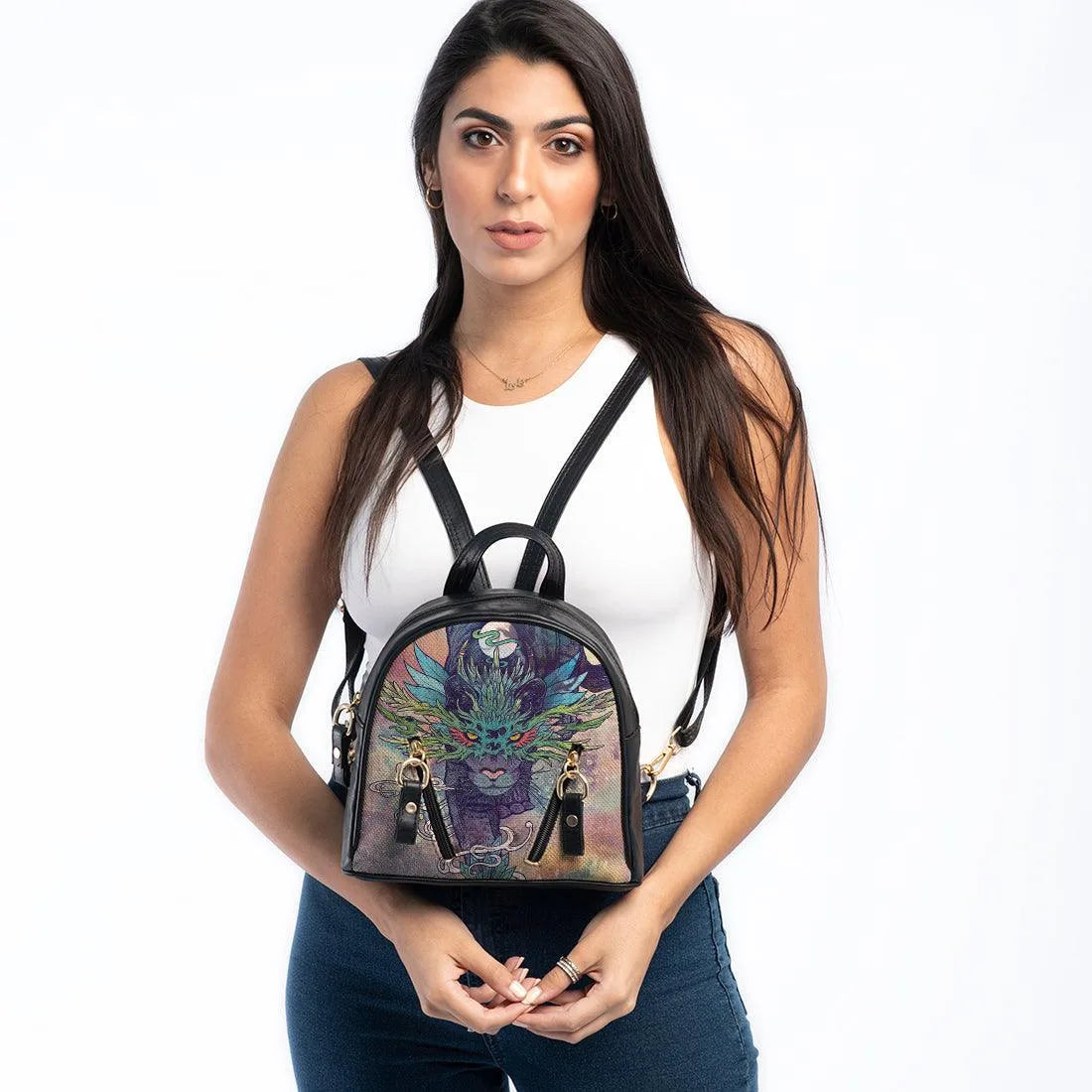 Black Mini Backpack Tiger - CANVAEGYPT