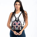 Black Mini Backpack Triangles