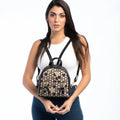 Black Mini Backpack Triangles Pattern