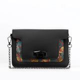 Black Mini Embossed Chain Bag Palm - CANVAEGYPT