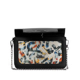 Black Mini Embossed Chain Bag Sand Brushes - CANVAEGYPT