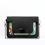 Black Mini Embossed Chain Bag Shapes - CANVAEGYPT
