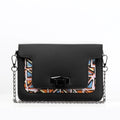 Black Mini Embossed Chain Bag Triangles