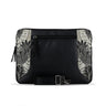 Black Mixed Laptop Sleeve Black Leaves