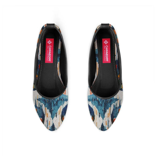 Black Round Toe Shoe Blue circle - CANVAEGYPT