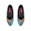 Black Round Toe Shoe Electric blue