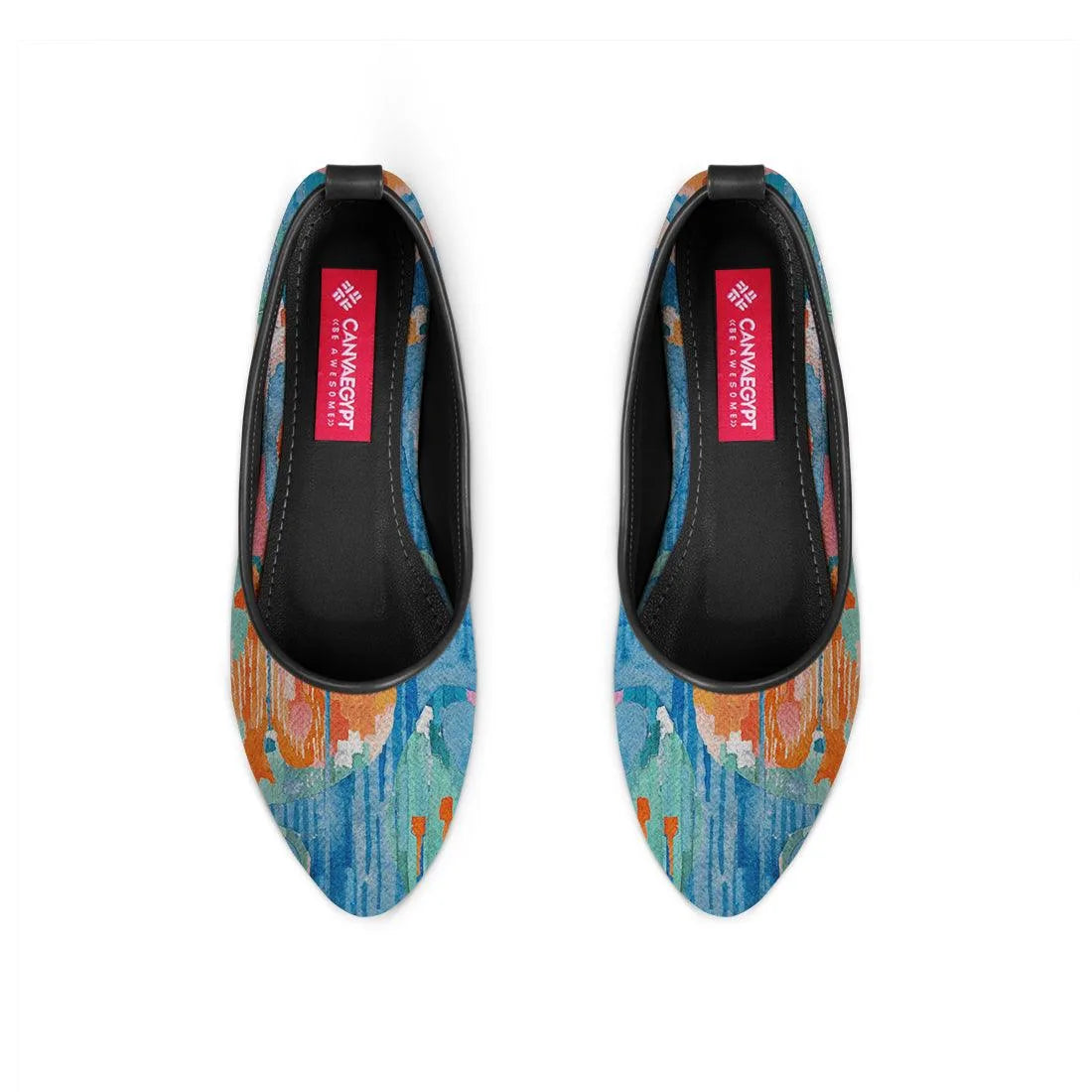 Black Round Toe Shoe Electric blue - CANVAEGYPT