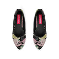 Black Round Toe Shoe Glowing Flowers