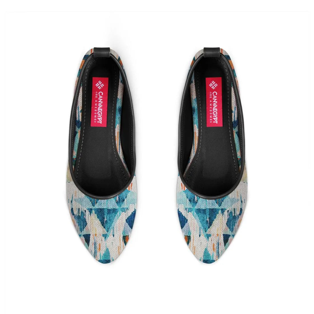 Black Round Toe Shoe Happy blue - CANVAEGYPT